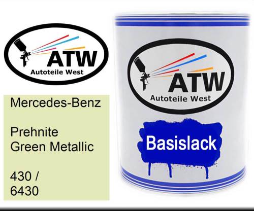 Mercedes-Benz, Prehnite Green Metallic, 430 / 6430: 1L Lackdose, von ATW Autoteile West.